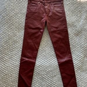 Like NEW AG dark red jeans - high rise - skinny, worn once